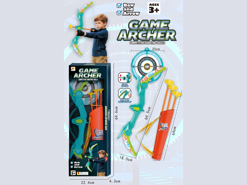 64.5Cm Folding Flash Bow With 3 Arrows/Quiver + Target (Including 3 Ag13 Batteries)