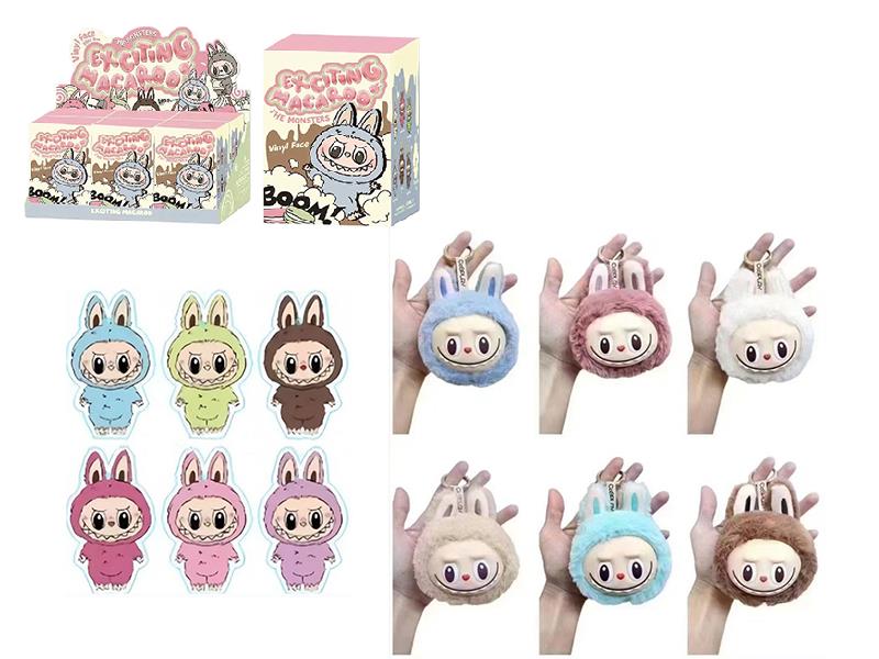 Plush Labubu Doll Pendant With 1 Card(6PCS)