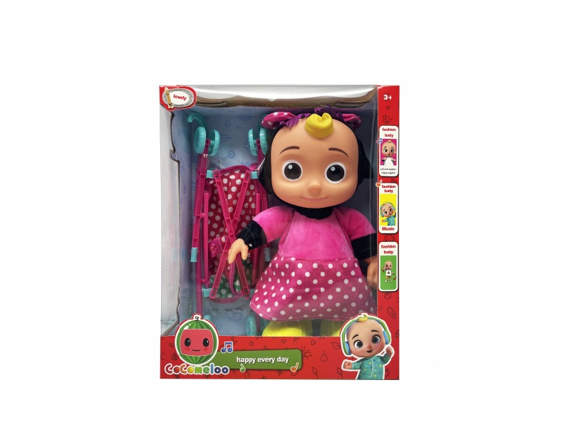 22 Inch B/O Solid Cocomelon JJ Boy Doll With Stroller Toy