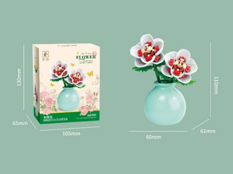 Building Blocks: 76 Pcs Of Hibiscus Flowers (Flower Arrangement)