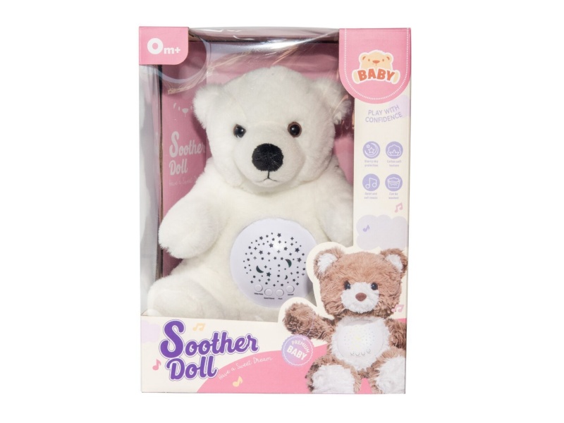 Intelligent Soothing Plush Toy With Lights And Music: Polar Bear