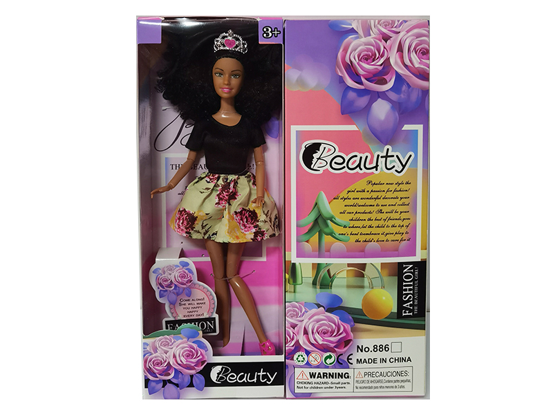 11.5" 11-Joint Solid Black-Skinned Doll