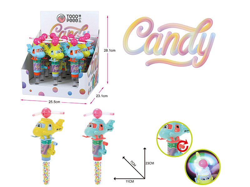 Hand-Cranked Helicopter Light Stick Candy Toys 12pcs