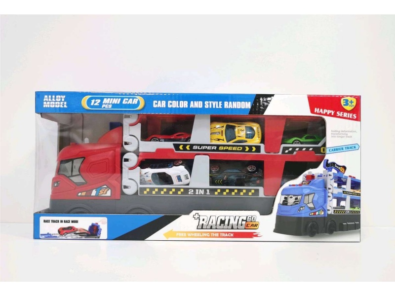 Rail Ejection Truck Alloy Sports Car 6 With English Cry Ic (Red)