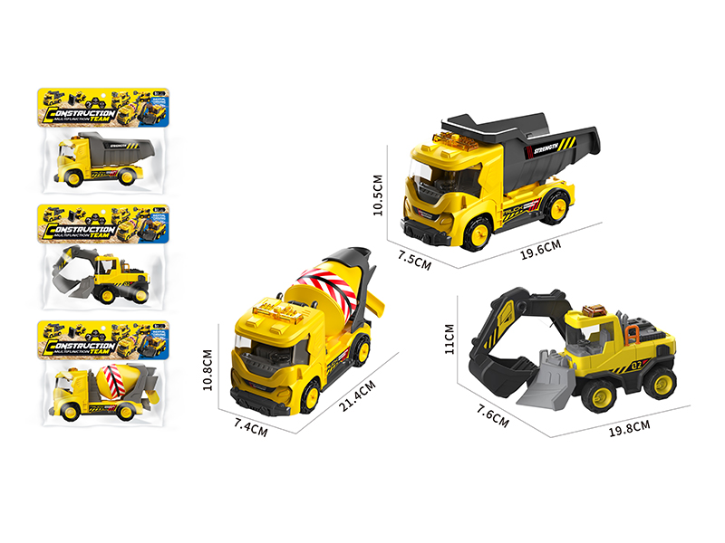 Friction Engineering Truck With Sound And Light 1PCS