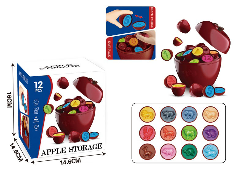 Cartoon Educational And Educational Animal Patterns Paired With Apple Toys