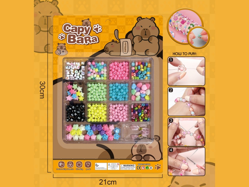 Kabibala Diy Beaded Jewelry, Square 14-Grid Multi-Color Beaded With 2 Threads