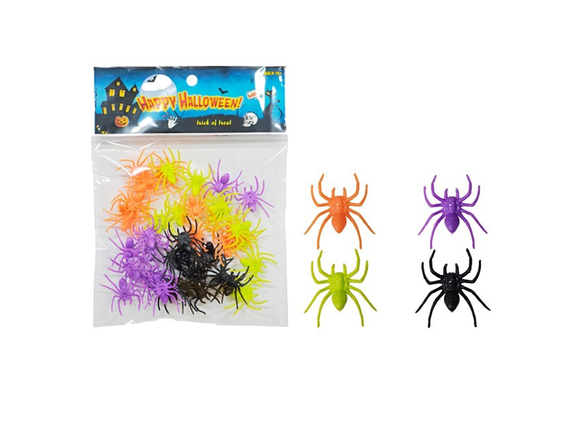 40 Pieces Of Halloween 5 Colored Spider