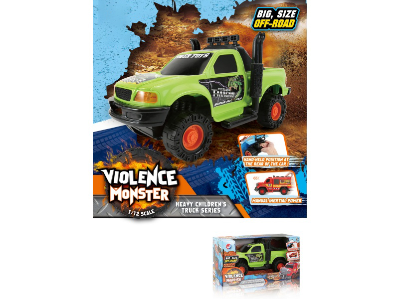 1:12 Hot Wheels Dinosaur Pickup Truck Inertia Vehicle