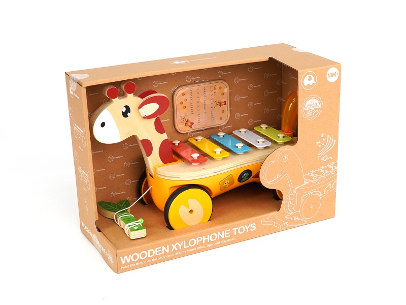 Wooden Giraffe Xylophone Toys With Music And Lights