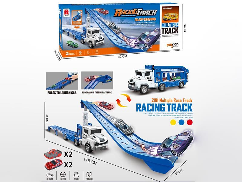 Friction Storage Deform Track Truck + 2 Alloy Cars + 2 Launchers