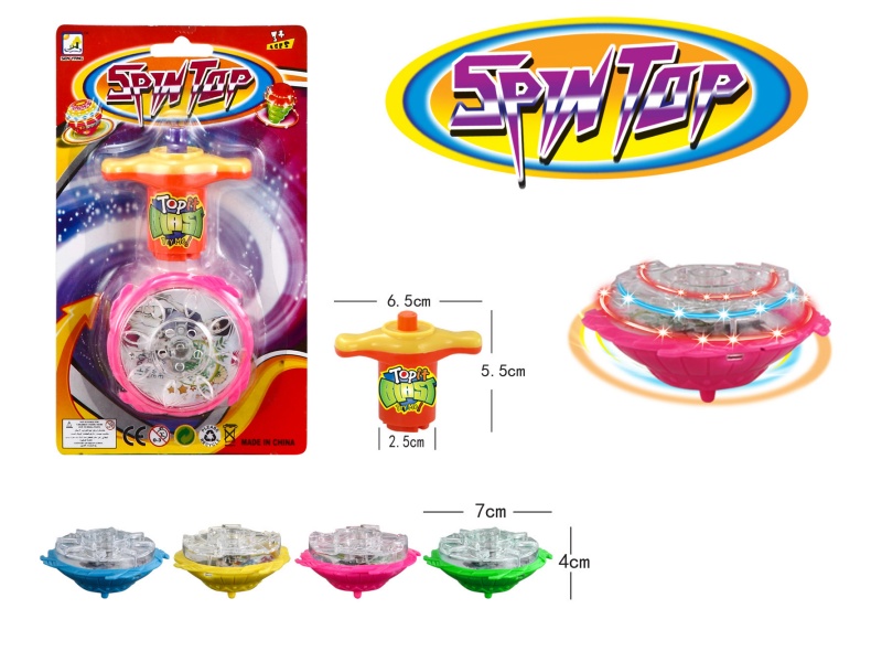 Windup Top Toy With Light
