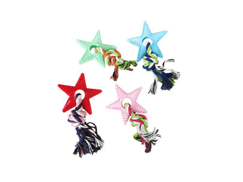 Rope Knot Bright-Colored Star-Studded Pet Toy