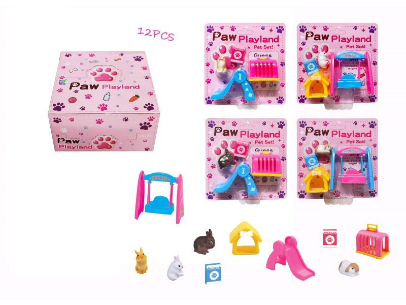 Mini Rabbit Slide Set, 12 Pieces