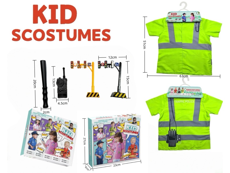 Diy Clothing Role-Playing Traffic Police Uniform + 4-Piece Set (Color Box Style) (Thickened Style)