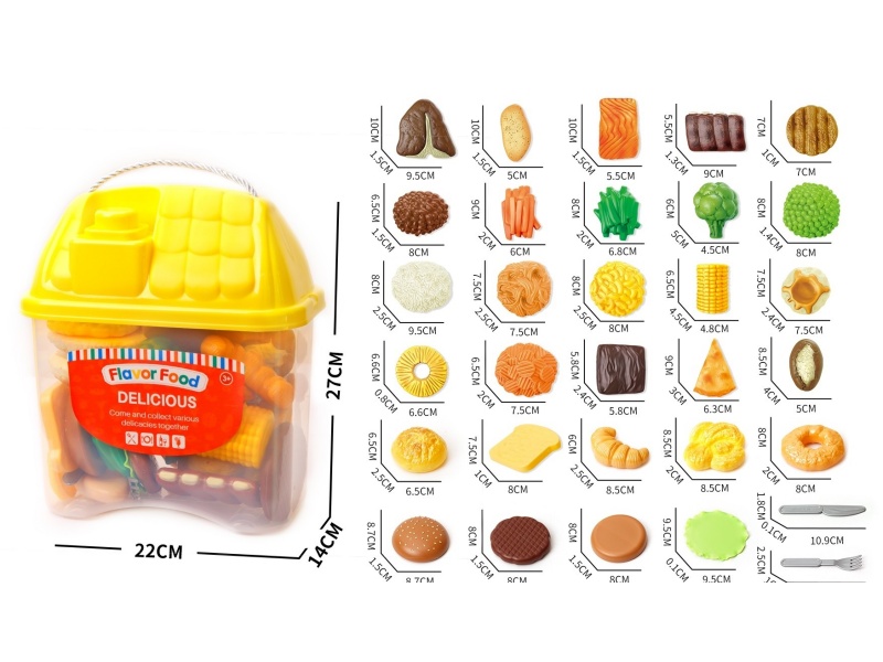 Play House Simulation Food Storage Bucket (31Pcs)