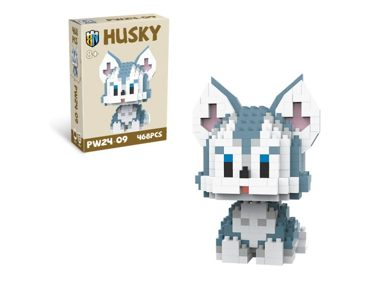 Dog Series - 468 Sets Of Husky Dog Building Blocks
