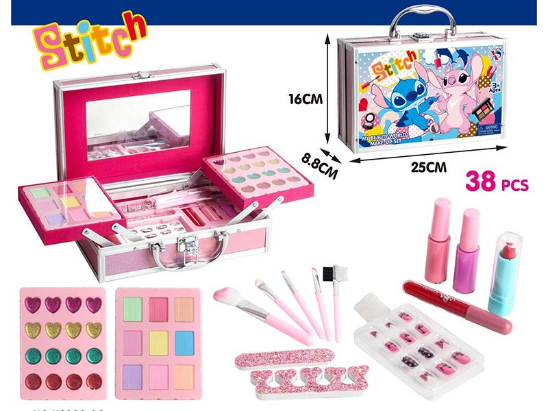 Double-Layer Cosmetic Aluminum Box + Makeup