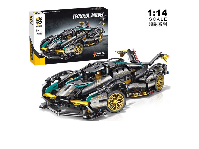 Building Blocks: 1:14 Black Gold V12 Sports Car Series 1012+ Pieces