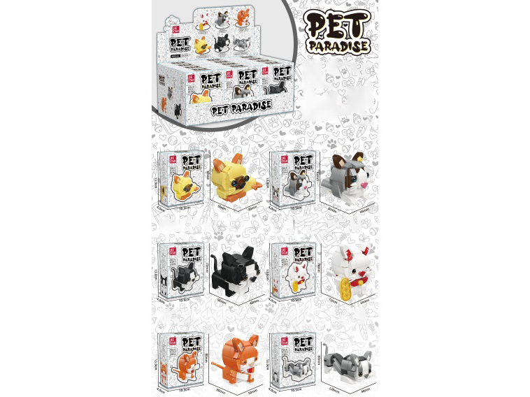 Building Blocks: Pet Paradise Series [12 Small PCS] "1254Pcs