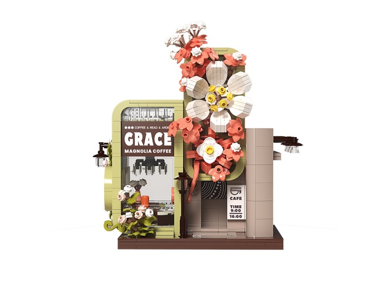 Crace Magnolia Coffee Shop Building Blocks 986pcs