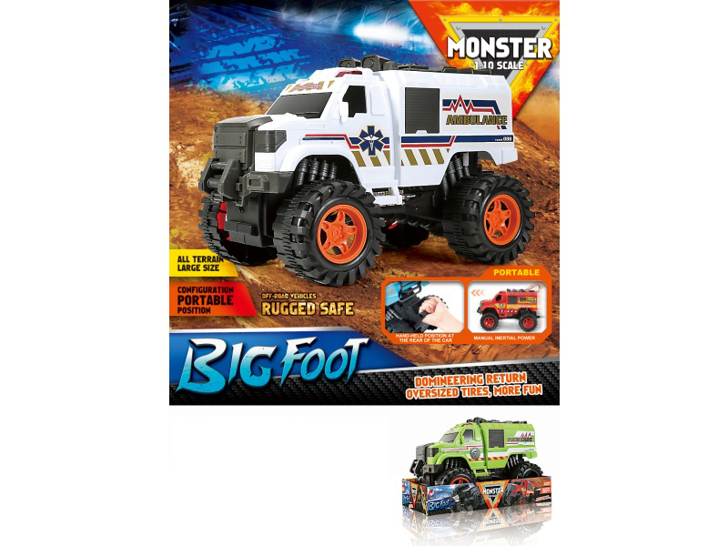 1:10 Fire Wheel Ambulance Inertia Vehicle