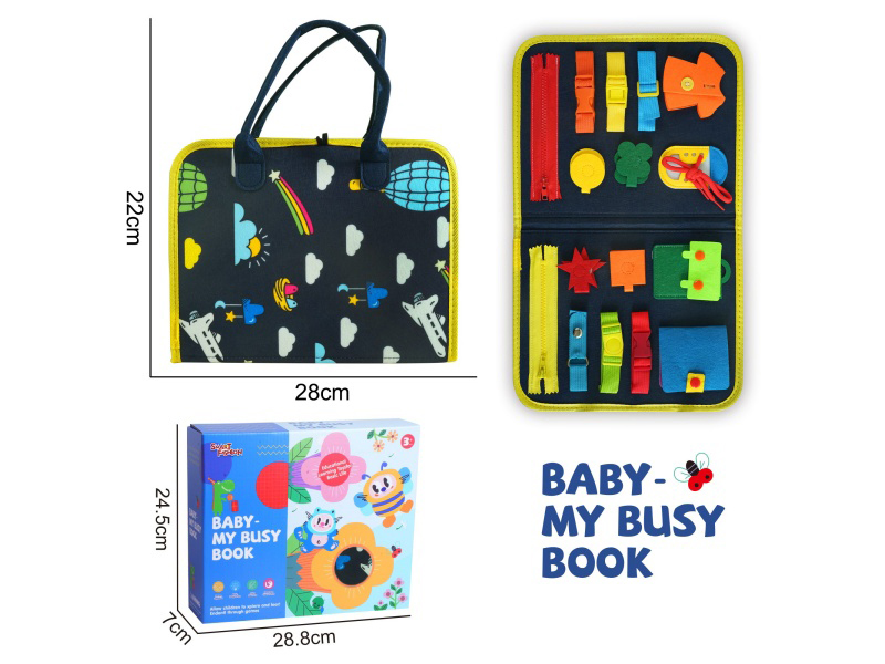 Montessori Early Childhood Education And Intelligence Development - Felt 2-Page White Cloud Rainbow Busy Edition