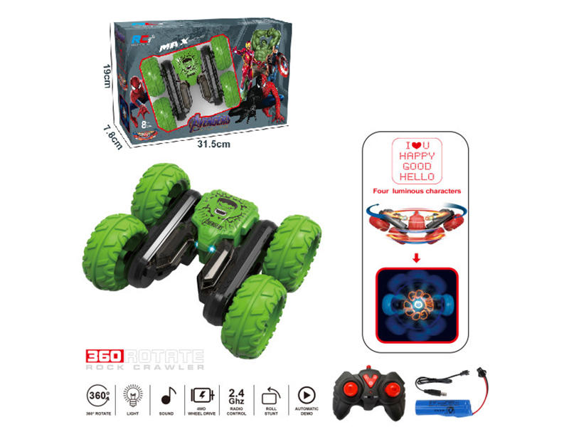 Remote Control The Hulk Stunt Car(Light/Music/LED Subtitle)
