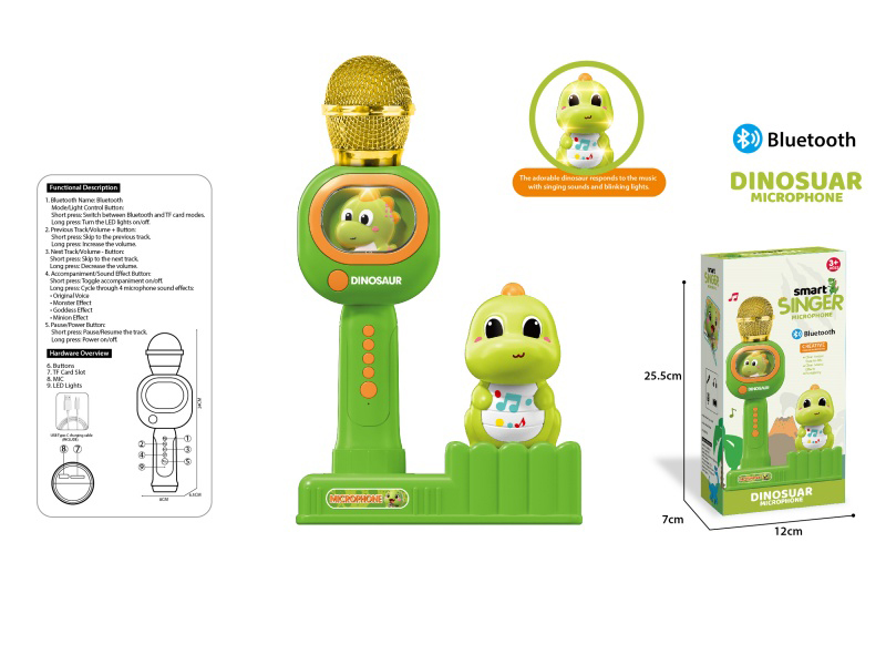 Bluetooth Lighting Music Microphone + Dinosaur Voice-Controlled Lighting