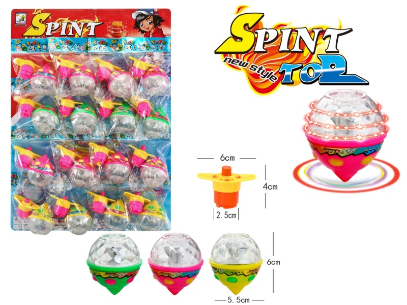 Windup Top Toy With Light
