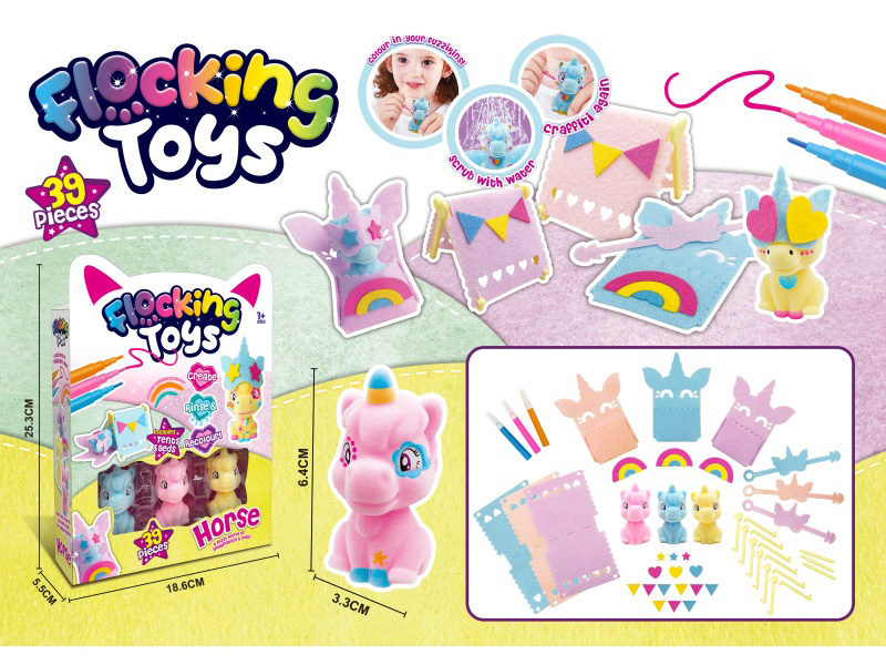 Diy Painted Washable Flocking Unicorn