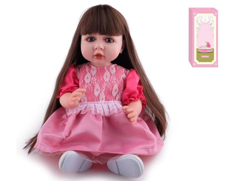 55cm Soft Plastic Reborn Doll(Wig Sheath) With Feeding-Bottle, Magnetic Pacifier, Diaper, Birth Card