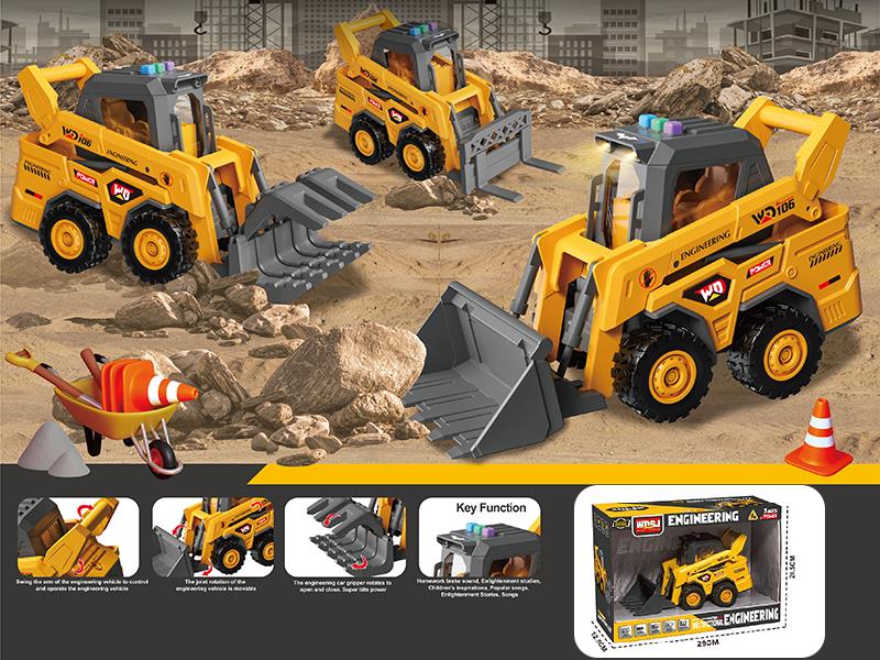 1:18 Friction Multifunctional Engineering Truck With Sound And Lights