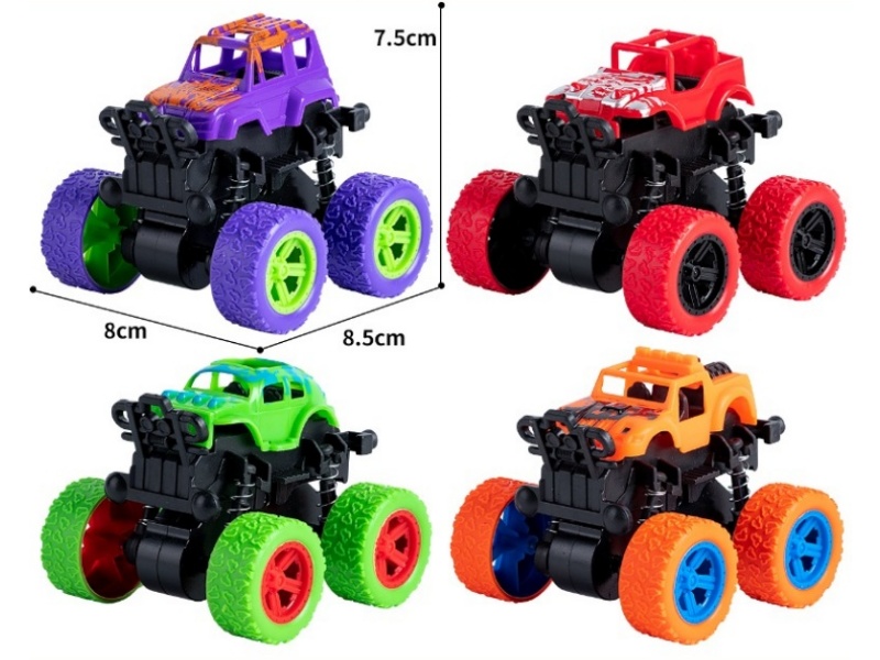 Friction Stunt Four-Wheel Drive Vehicle In Solid Color (12 Pieces Per Pack)