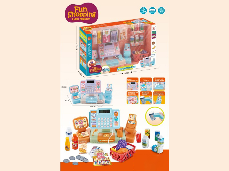 Cash Register With Scale Pan, Sound And Real Calculation Function (Single Model With 2 Colors Mixed)