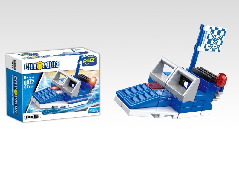 Police Boat Building Blocks 37Pcs