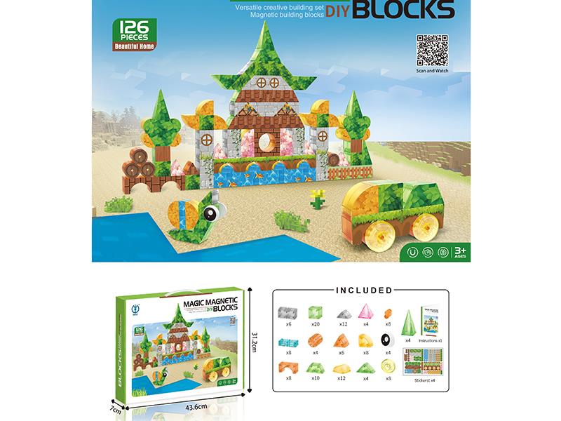 126 Magnetic Building Blocks(Beautiful Home)