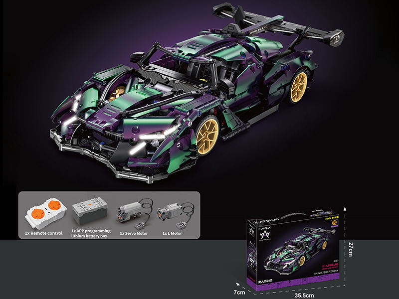 1:14 Gradually Changing Color Apollo Arrow Car Model Building Blocks(Lithium Battery, Remote Control)1220pcs