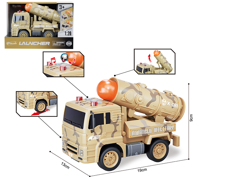 1:20 Friction Missile Vehicle With Sound And Light
