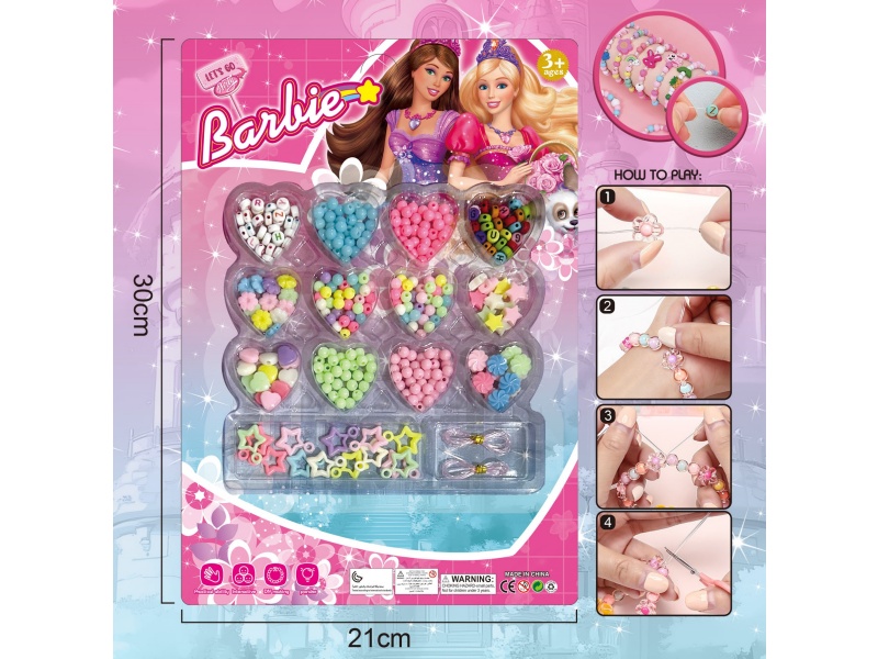 Baby Diy Beaded Jewelry Heart 14-Grid Multi-Color Beaded With 2 Threads