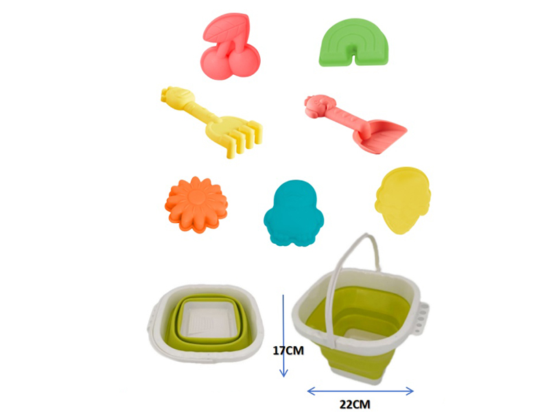 Fold Sand Bucket Set 8PCS