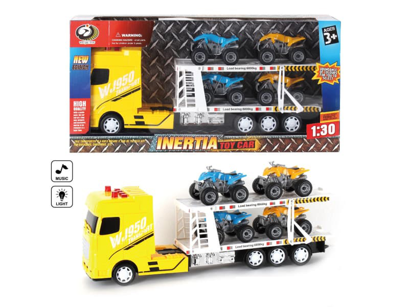 Friction Car Towing 4 Beach Bikes (With Light And Sound)