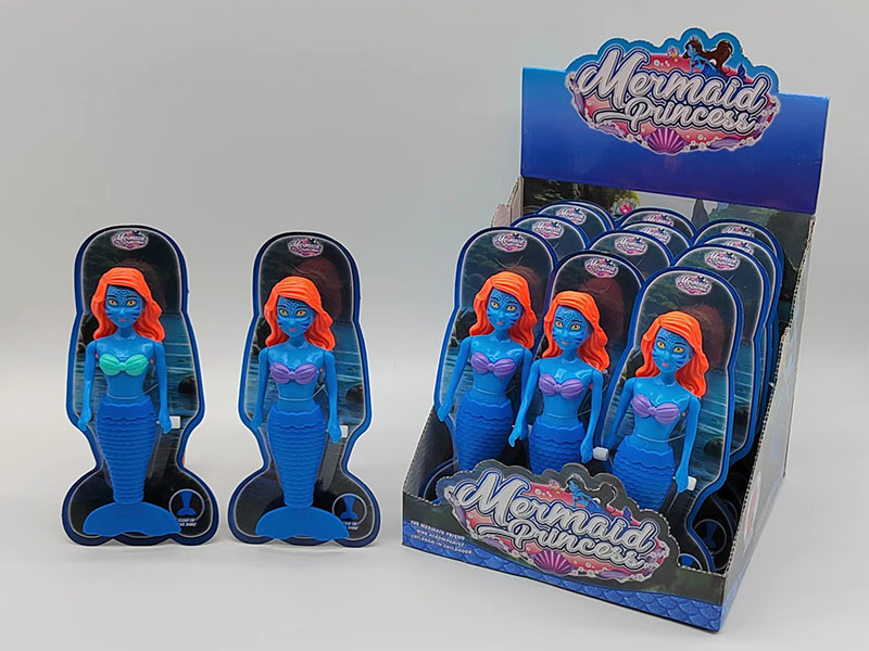 Wind Up Wag Tail Mermaid(Glow In The Dark, Blue, 7 Inch)12PCS