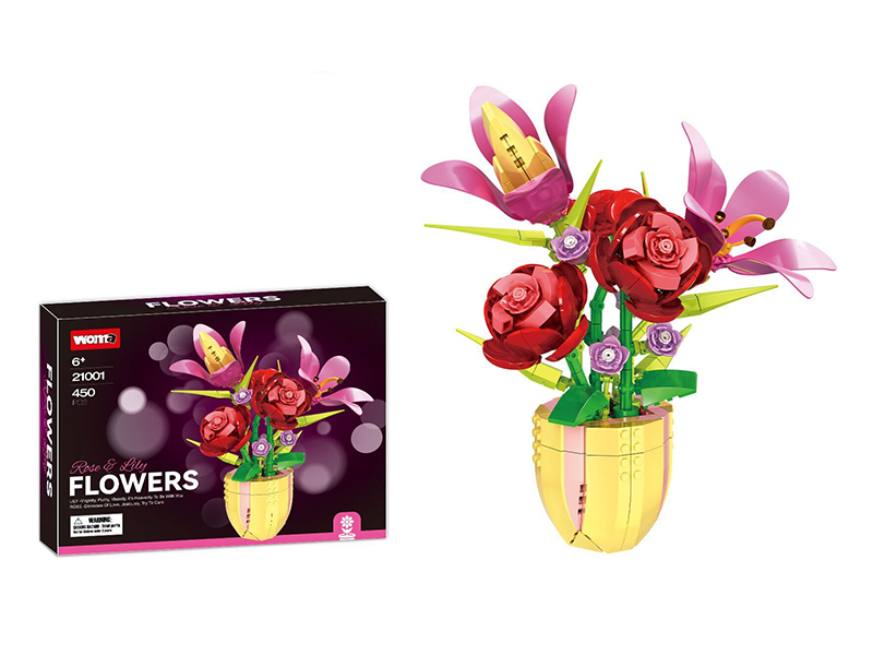 Lily And Rose Potted Plants Building Blocks 450pcs