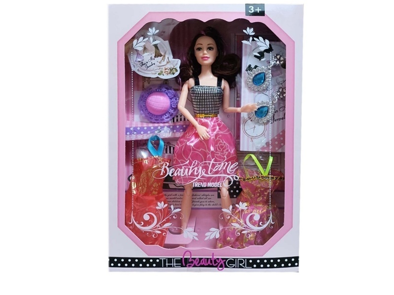 11.5-Inch Solid 11-Joint Fashion Mini Skirt Doll With 2 Sets Of Hanging Skirts, Hat And Earrings