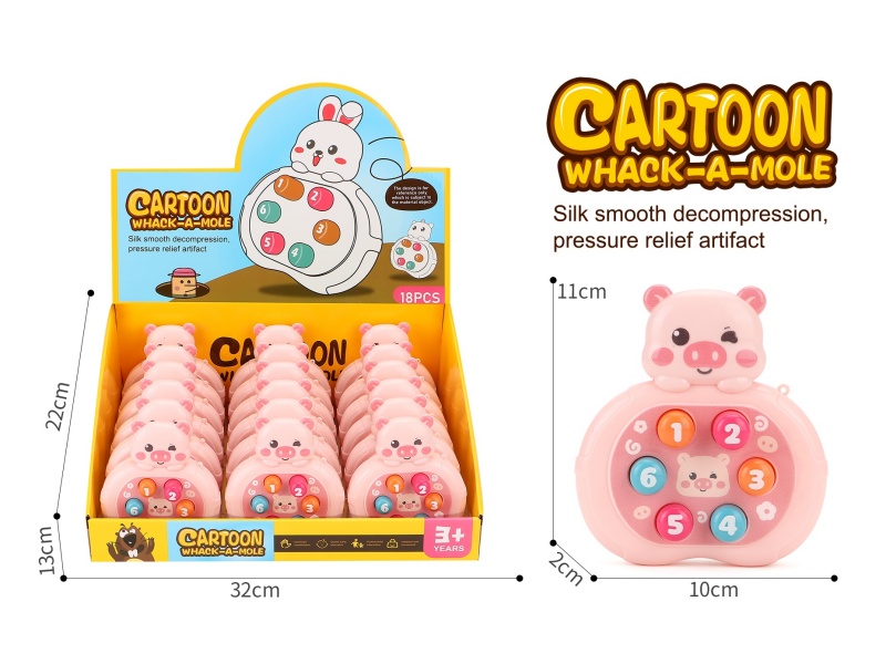 Pink Pig Whack A Mole Game Machine 18PCS