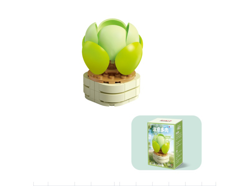 Building Blocks: 76 Pcs Of Small-Sized Succulents - Green Phoenix