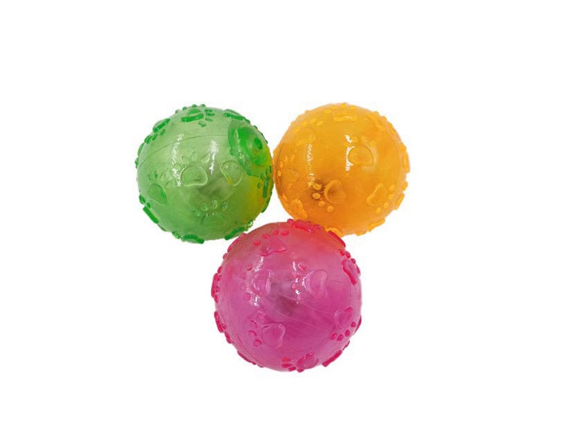 Transparent Lighted Footprint Ball Pet Toy