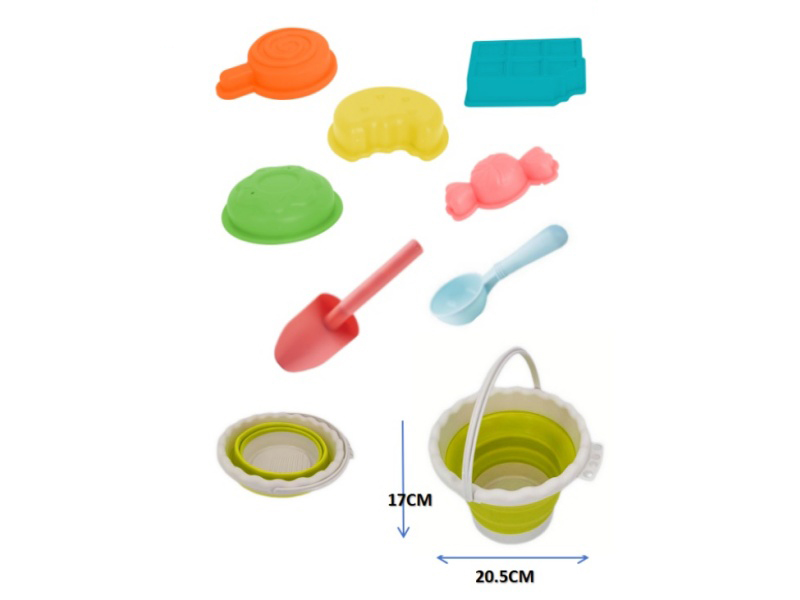 Fold Sand Bucket Set 8PCS