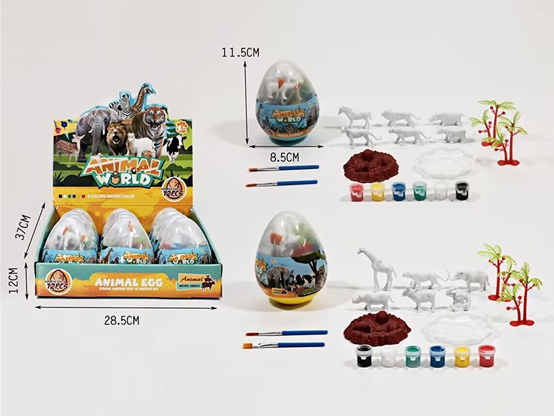 6 Small Animals DIY Color Drawing Toy Twisted Egg